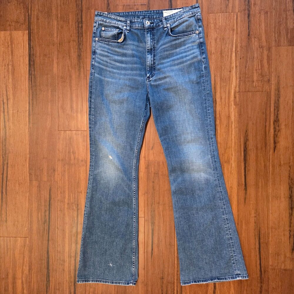 Rag & Bone Casey High Rise Flare Jeans Women’s 34 Distressed Designer Denim